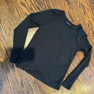 Athleta Black crewneck sweatshirt with crossover bottom